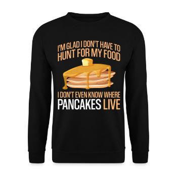 Pancake Lover Kids I'm Glad I - Unisex Sweatshirt - black - Front - Alina (178cm) & Michal (187cm)