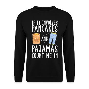 Pancake Lover Kids If It Involves - Unisex Sweatshirt - black - Front - Alina (178cm) & Michal (187cm)