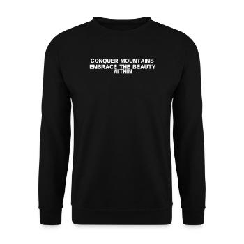 Randonnée - Partez à la conquête des montagnes, embrassez la beauté - Sweat-shirt Unisexe - noir - Devant - Alina (178cm) & Michal (187cm)