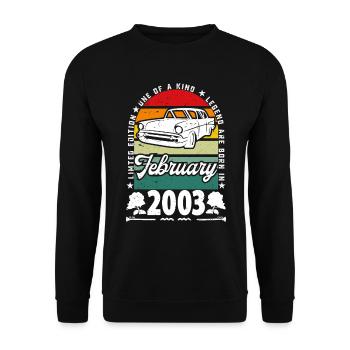 Anniversaire février 2003, Vintage février 2003. - Sweat-shirt Unisexe - noir - Devant - Alina (178cm) & Michal (187cm)