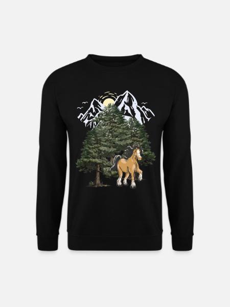 Gebirge Berge Pferd Schwarzwald Tirol Alpen - Unisex Pullover - Schwarz