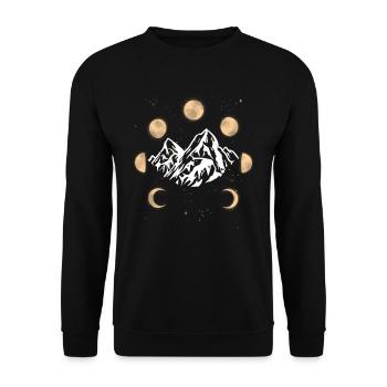 Summit, Mountains, Moon, Night Sky, Universe, Mountain - Unisex Sweatshirt - black - Front - Alina (178cm) & Michal (187cm)
