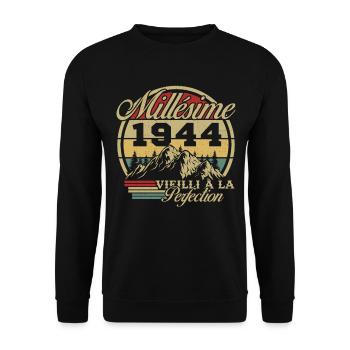 Millésime 1944 - Sweat-shirt Unisexe - noir - Devant - Alina (178cm) & Michal (187cm)