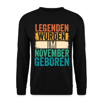 Les légendes sont nées en novembre - Sweat-shirt Unisexe - noir - Devant - Alina (178cm) & Michal (187cm)