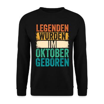 Les légendes sont nées en octobre - Sweat-shirt Unisexe - noir - Devant - Alina (178cm) & Michal (187cm)