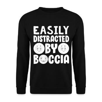 Joueur de pétanque Joueur de boccia - Facilement distraire - Sweat-shirt Unisexe - noir - Devant - Alina (178cm) & Michal (187cm)