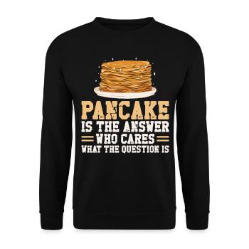 Pancake Lover Kids Pancake Is The - Unisex Sweatshirt - black - Front - Alina (178cm) & Michal (187cm)