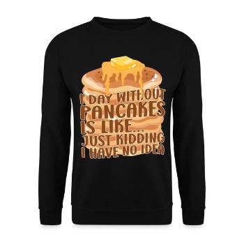 Amoureux des crêpes Les enfants Une journée sans - Sweat-shirt Unisexe - noir - Devant - Alina (178cm) & Michal (187cm)