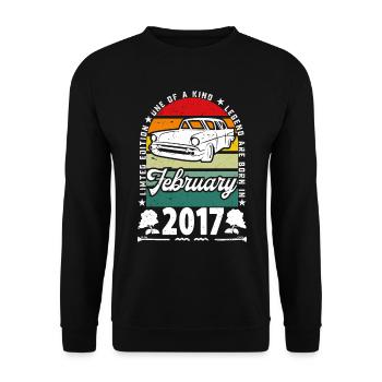 Birthday February 2017, Vintage February 2017. - Unisex Sweatshirt - black - Front - Alina (178cm) & Michal (187cm)