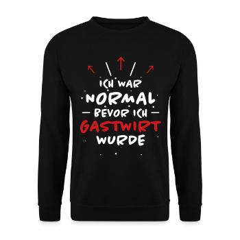 Gastwirt Spruch Kneipe Wirt Fun Gastwirt Geschenk - Unisex Pullover - Schwarz - Vorne - Alina (178cm) & Michal (187cm)
