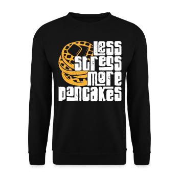 Pancake Lover Kids Less Stress - Unisex Pullover - Schwarz - Vorne - Alina (178cm) & Michal (187cm)
