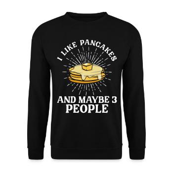 Amoureux des crêpes Les enfants J’aime les crêpes - Sweat-shirt Unisexe - noir - Devant - Alina (178cm) & Michal (187cm)