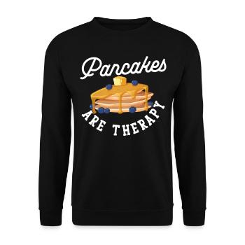 Pancake Lover Kids Pancakes Are - Unisex Sweatshirt - black - Front - Alina (178cm) & Michal (187cm)