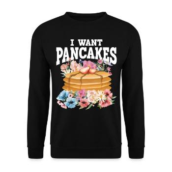 Amoureux des crêpes Les enfants je veux des crêpes - Sweat-shirt Unisexe - noir - Devant - Alina (178cm) & Michal (187cm)