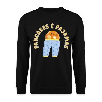 Pancake Lover Kids Pancakes & - Unisex Sweatshirt - black - Front - Alina (178cm) & Michal (187cm)