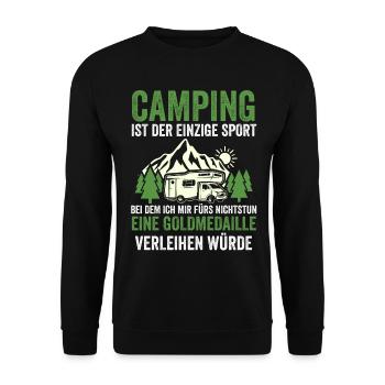 Camper Caravan Motorhome Camping Camping - Unisex Sweatshirt - black - Front - Alina (178cm) & Michal (187cm)
