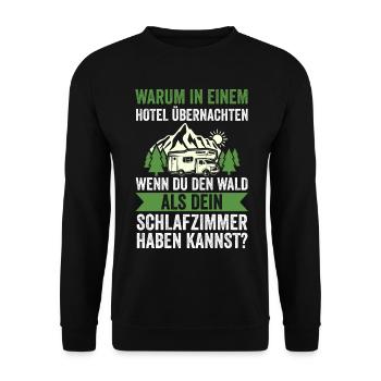 Camper Wohnwagen Wohnmobil Campen Camping - Unisex Pullover - Schwarz - Vorne - Alina (178cm) & Michal (187cm)