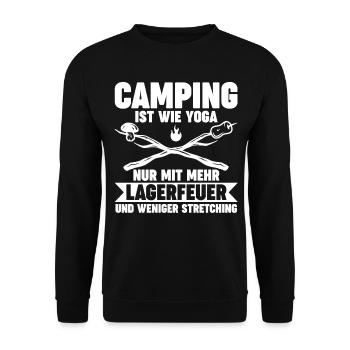 Camper Wohnwagen Wohnmobil Campen Camping - Unisex Pullover - Schwarz - Vorne - Alina (178cm) & Michal (187cm)