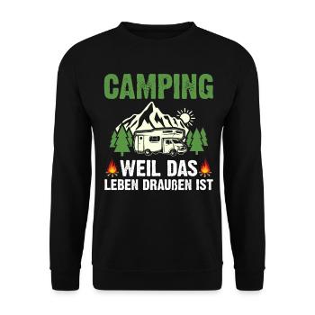 Camping-car Camping-car Camping Camping - Sweat-shirt Unisexe - noir - Devant - Alina (178cm) & Michal (187cm)