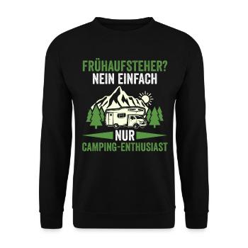 Camper Caravan Motorhome Camping Camping - Unisex Sweatshirt - black - Front - Alina (178cm) & Michal (187cm)