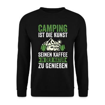 Camper Caravan Motorhome Camping Camping - Unisex Sweatshirt - black - Front - Alina (178cm) & Michal (187cm)