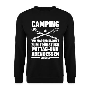 Camper Wohnwagen Wohnmobil Campen Camping - Unisex Pullover - Schwarz - Vorne - Alina (178cm) & Michal (187cm)