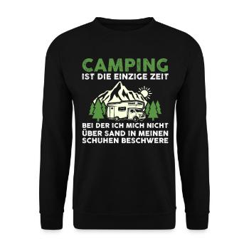 Camper Caravan Motorhome Camping Camping - Unisex Sweatshirt - black - Front - Alina (178cm) & Michal (187cm)