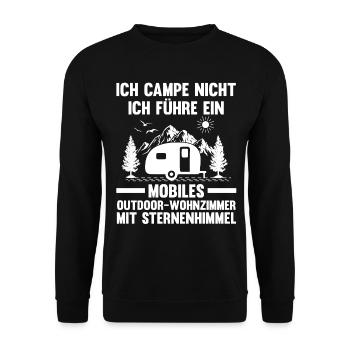 Camper Wohnwagen Wohnmobil Campen Camping - Unisex Pullover - Schwarz - Vorne - Alina (178cm) & Michal (187cm)