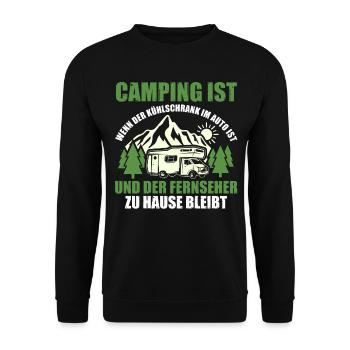Camper Wohnwagen Wohnmobil Campen Camping - Unisex Pullover - Schwarz - Vorne - Alina (178cm) & Michal (187cm)