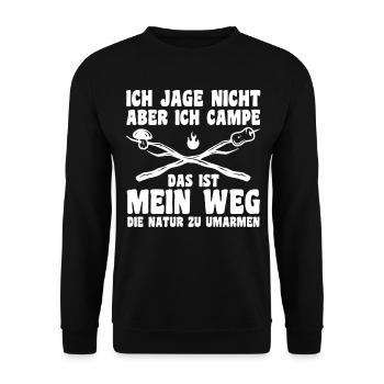 Camper Caravan Motorhome Camping Camping - Unisex Sweatshirt - black - Front - Alina (178cm) & Michal (187cm)