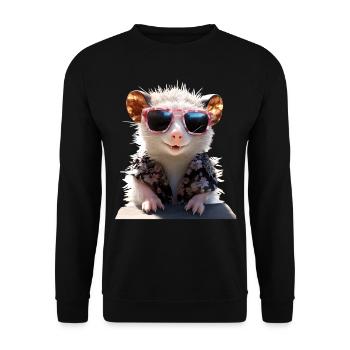 Opossum Opossum Didelphis Opossums mignons Opossum - Sweat-shirt Unisexe - noir - Devant - Alina (178cm) & Michal (187cm)