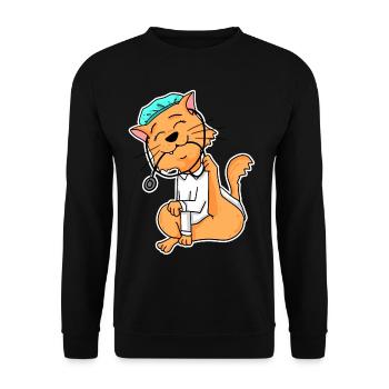 Tier Tierarzt Tiermedizin Geschenk - Unisex Pullover - Schwarz - Vorne - Alina (178cm) & Michal (187cm)