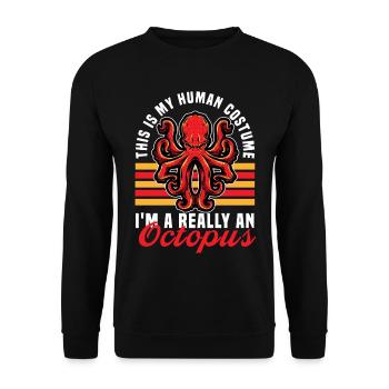 octopus - Unisex Pullover - Schwarz - Vorne - Alina (178cm) & Michal (187cm)