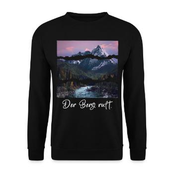 the mountain is calling - Unisex Sweatshirt - black - Front - Alina (178cm) & Michal (187cm)