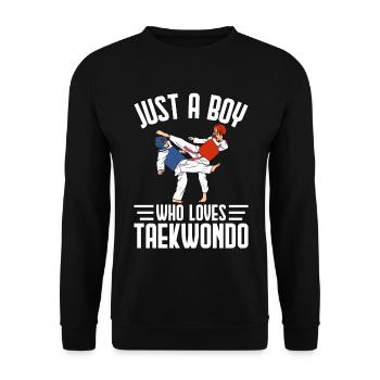 Juste un garçon qui aime le taekwondo - Sweat-shirt Unisexe - noir - Devant - Alina (178cm) & Michal (187cm)