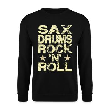 Saxophone Batterie Rock 'N' Roll - Sweat-shirt Unisexe - noir - Devant - Alina (178cm) & Michal (187cm)