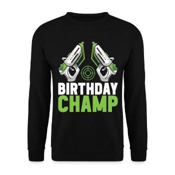 Laser Tag Birthday Laser Tag Player - Unisex Sweatshirt - black - Front - Alina (178cm) & Michal (187cm)
