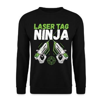 Laser Tag Birthday Laser Tag Player - Unisex Sweatshirt - black - Front - Alina (178cm) & Michal (187cm)