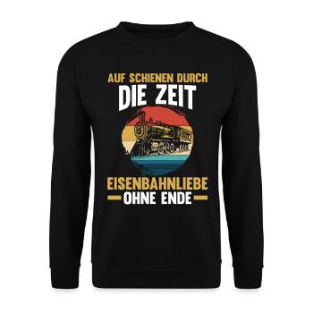 Model Railroad Model Train Train Railroad Railroad Railroad Railroad Model Train Model Train Model T - Unisex Sweatshirt - black - Front - Alina (178cm) & Michal (187cm)