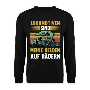 Model Railroad Model Train Train Railroad Railroad Railroad Railroad Model Train Model Train Model T - Unisex Sweatshirt - black - Front - Alina (178cm) & Michal (187cm)