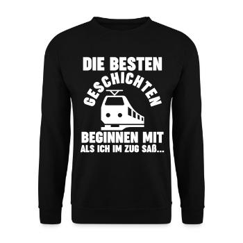 Model Railroad Model Train Train Railroad Railroad Railroad Railroad Model Train Model Train Model T - Unisex Sweatshirt - black - Front - Alina (178cm) & Michal (187cm)