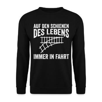 Model Railroad Model Train Train Railroad Railroad Railroad Railroad Model Train Model Train Model T - Unisex Sweatshirt - black - Front - Alina (178cm) & Michal (187cm)
