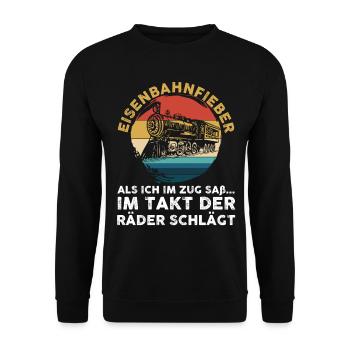 Model Railroad Model Train Train Railroad Railroad Railroad Railroad Model Train Model Train Model T - Unisex Sweatshirt - black - Front - Alina (178cm) & Michal (187cm)