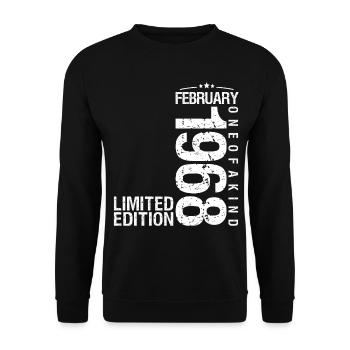 Février 1968 Février anniversaire January 1968 - Sweat-shirt Unisexe - noir - Devant - Alina (178cm) & Michal (187cm)