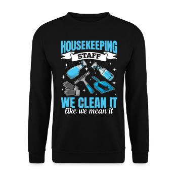 House Cleaning Housekeeper - Housekeeping Staff - Unisex Sweatshirt - black - Front - Alina (178cm) & Michal (187cm)