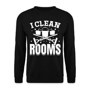 I Clean Rooms - House Cleaning House Cleaner House - Unisex Pullover - Schwarz - Vorne - Alina (178cm) & Michal (187cm)