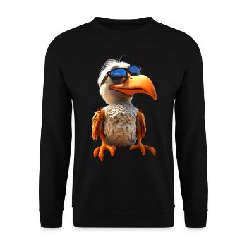 Pelikan Wasservogel Pelican Geschenk Süße Pelikane - Unisex Pullover - Schwarz - Vorne - Alina (178cm) & Michal (187cm)