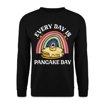 Pancake Lover Kids Every Day Is - Unisex Pullover - Schwarz - Vorne - Alina (178cm) & Michal (187cm)