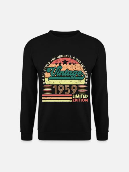 Retro 1959 Geburtstagsgeschenk. Jahrgang 1959. - Unisex Pullover - Schwarz