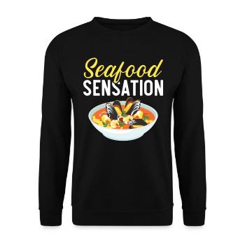 Cioppino Lover Foodie Nourriture Mer Américaine - Sweat-shirt Unisexe - noir - Devant - Alina (178cm) & Michal (187cm)